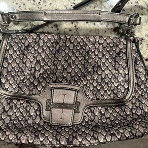 Coach Metallic Gray Shoulder Bag